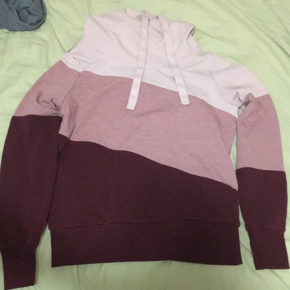 red shades color block / stripes hoodie